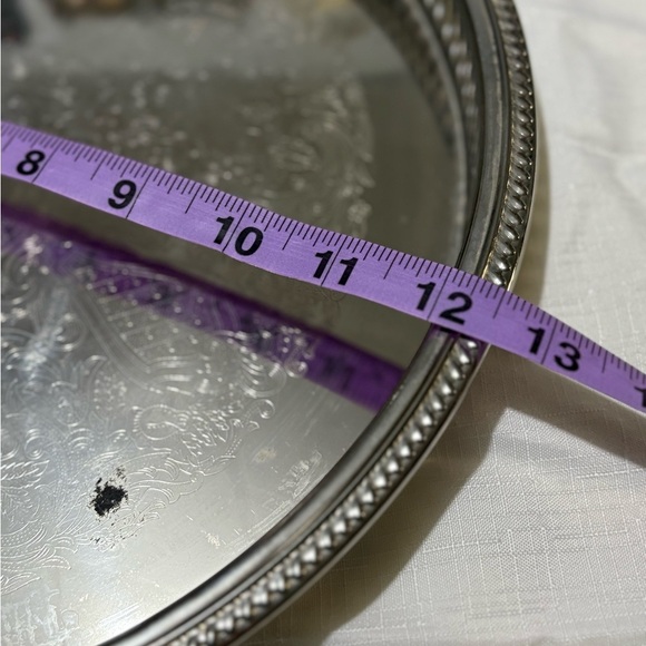 Vintage Elegant Silver Decorative Tray - Picture 7 of 7